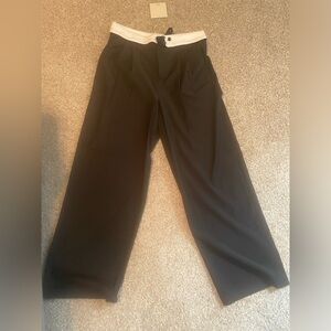 Tibi Recycled Tropical Wool Fold Over Pant